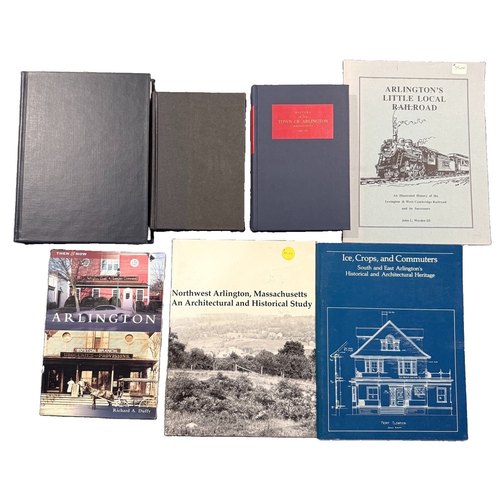 Arlington MA Local History Book Lot 7 Signed Architectural Mass Railroad Cutter